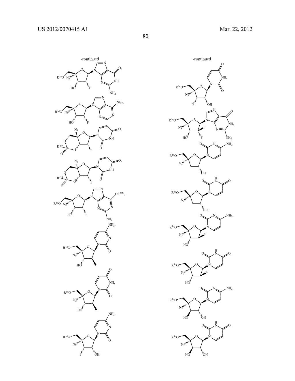 AZIDO NUCLEOSIDES AND NUCLEOTIDE ANALOGS - diagram, schematic, and image 82