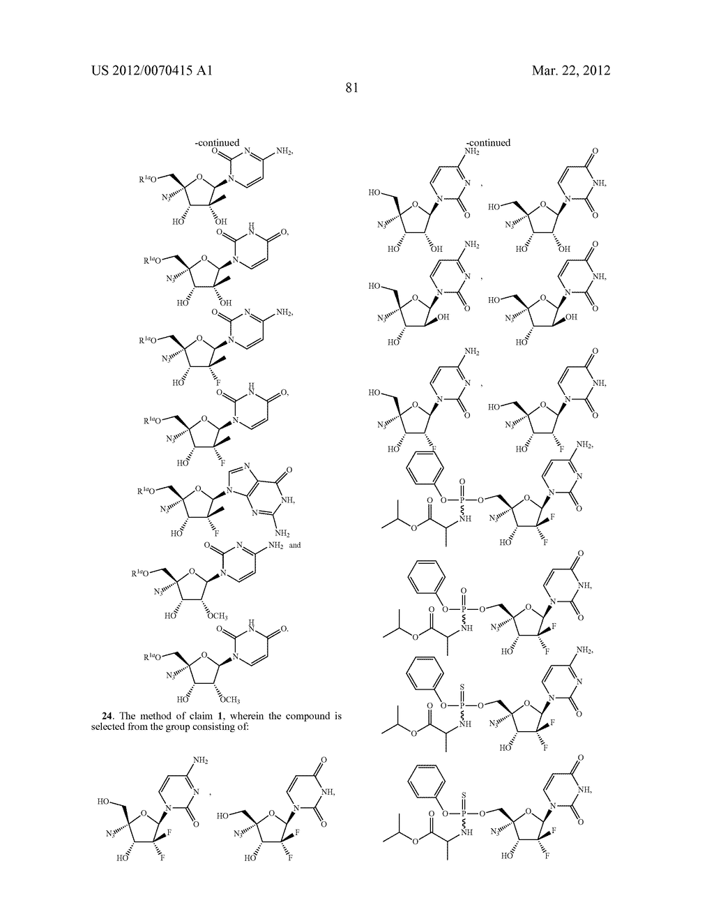 AZIDO NUCLEOSIDES AND NUCLEOTIDE ANALOGS - diagram, schematic, and image 83
