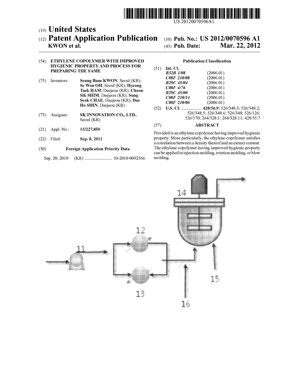 ETHYLENE COPOLYMER WITH IMPROVED HYGIENIC PROPERTY AND PROCESS FOR     PREPARING THE SAME - diagram, schematic, and image 01