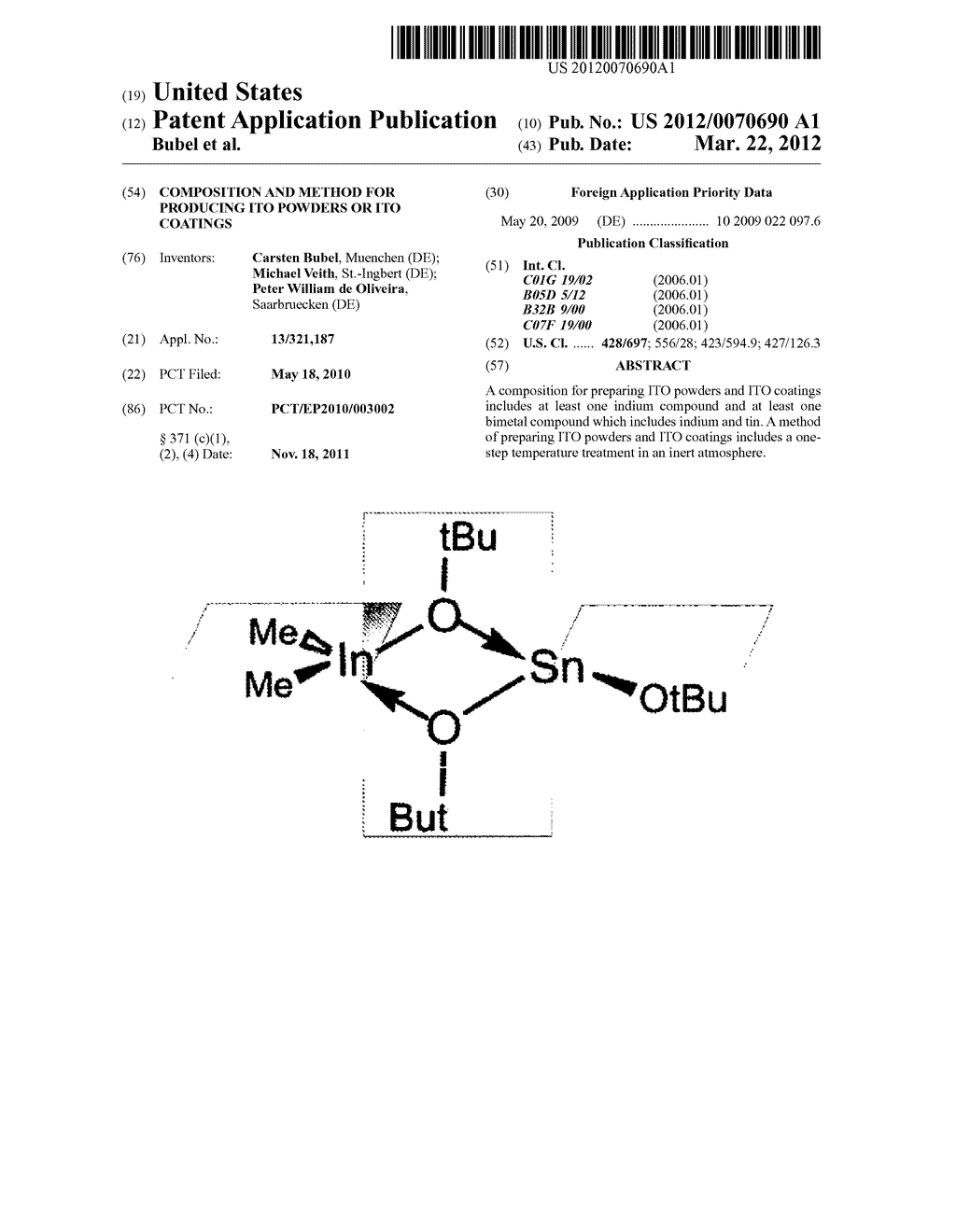 Composition and Method for Producing ITO Powders or ITO Coatings - diagram, schematic, and image 01