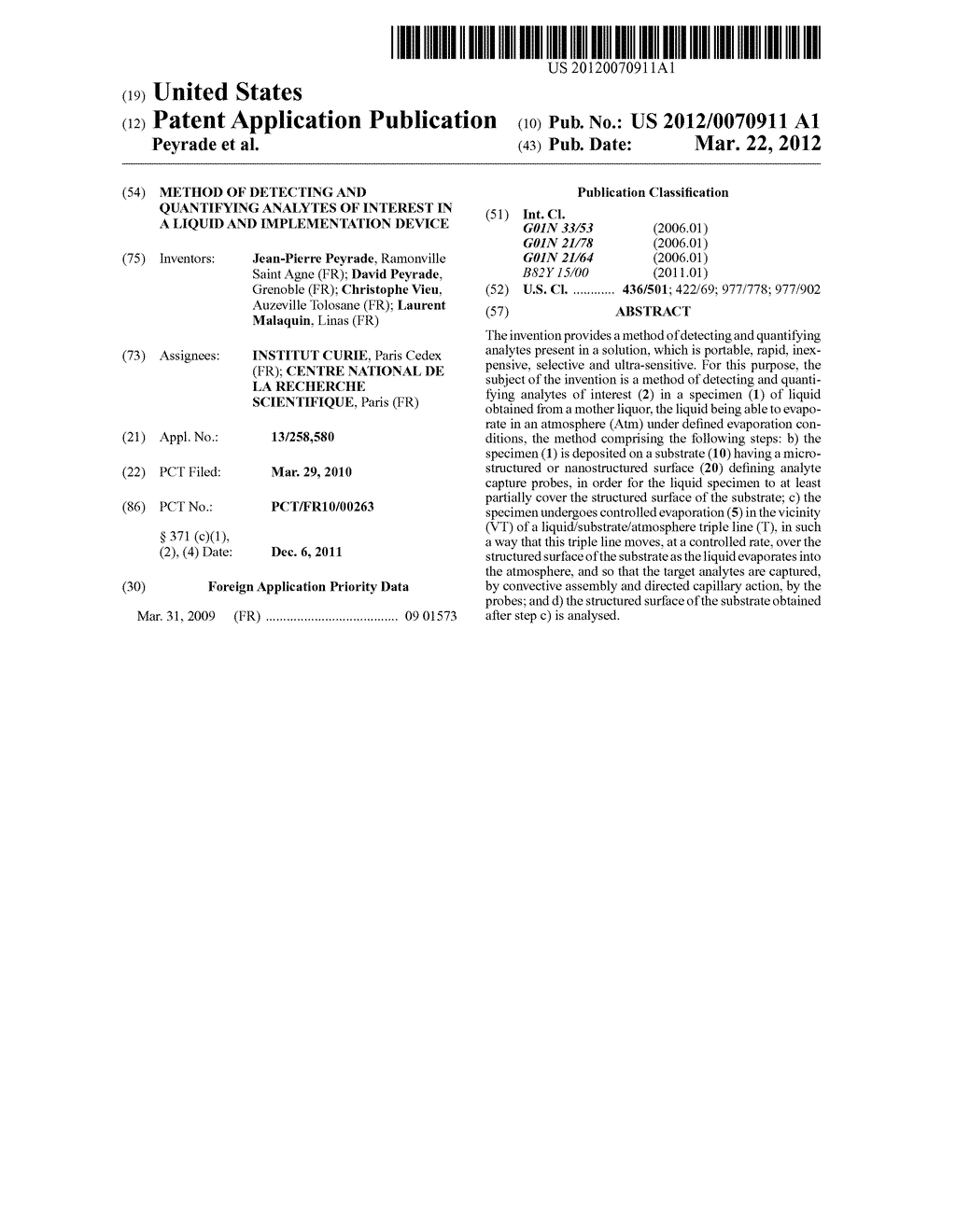 Method of Detecting and Quantifying Analytes of Interest in a Liquid and     Implementation Device - diagram, schematic, and image 01