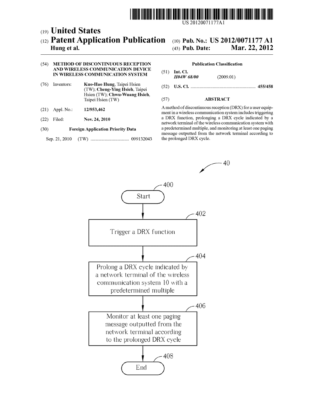 Method of Discontinuous Reception and Wireless Communication Device in     Wireless Communication System - diagram, schematic, and image 01