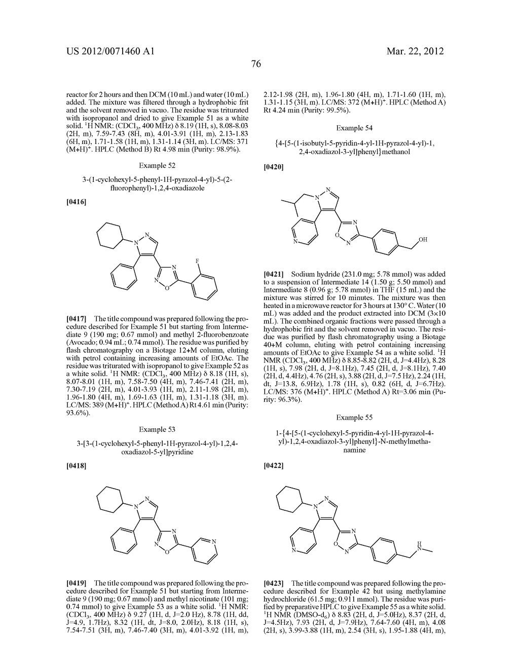PYRAZOLE OXADIAZOLE DERIVATIVES AS S1P1 AGONISTS - diagram, schematic, and image 77