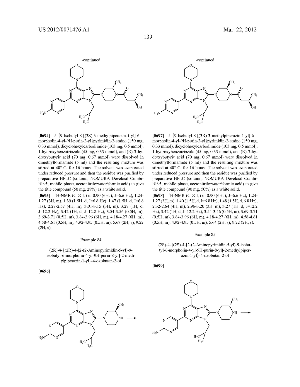 MORPHOLINOPURINE DERIVATIVES - diagram, schematic, and image 140