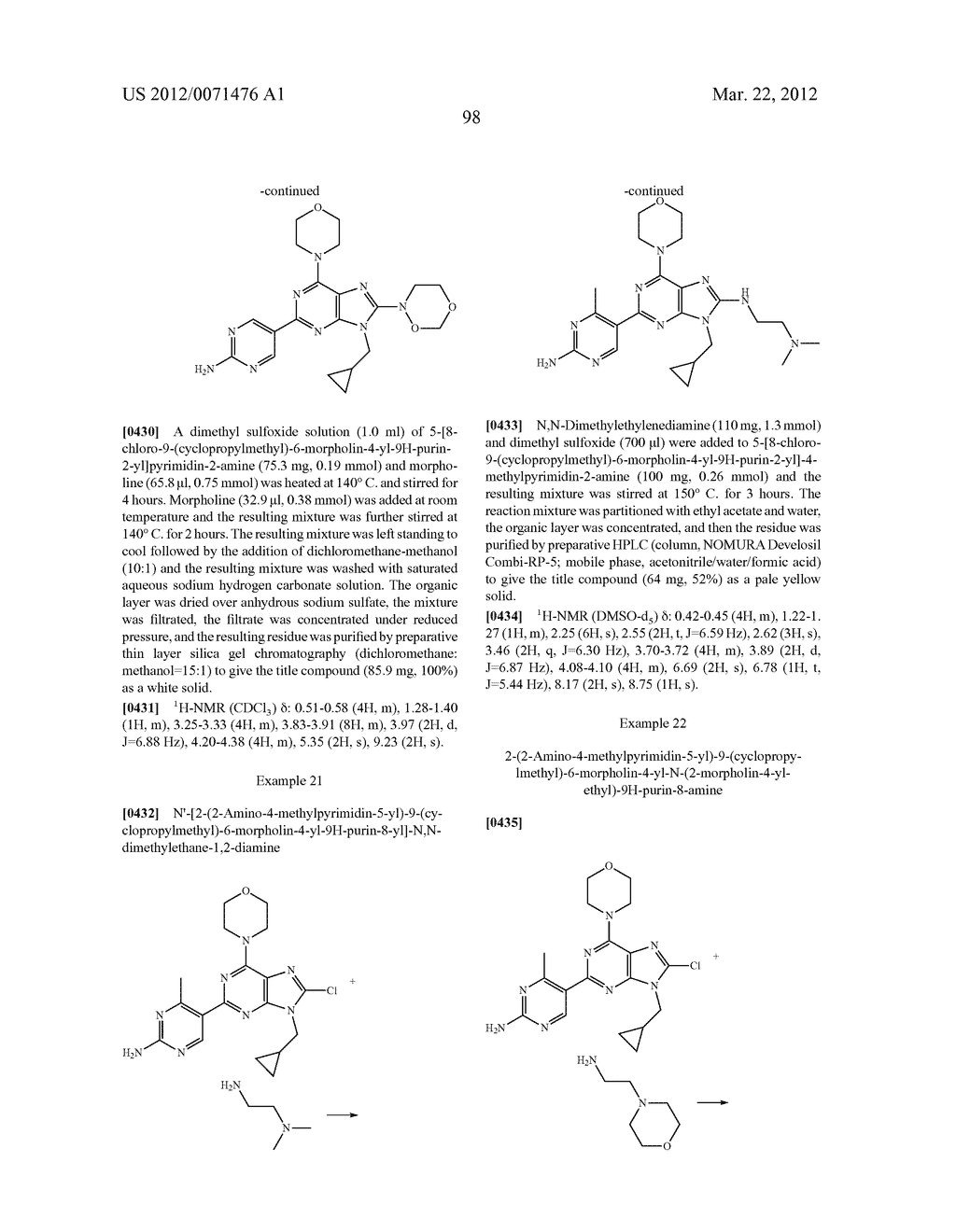 MORPHOLINOPURINE DERIVATIVES - diagram, schematic, and image 99