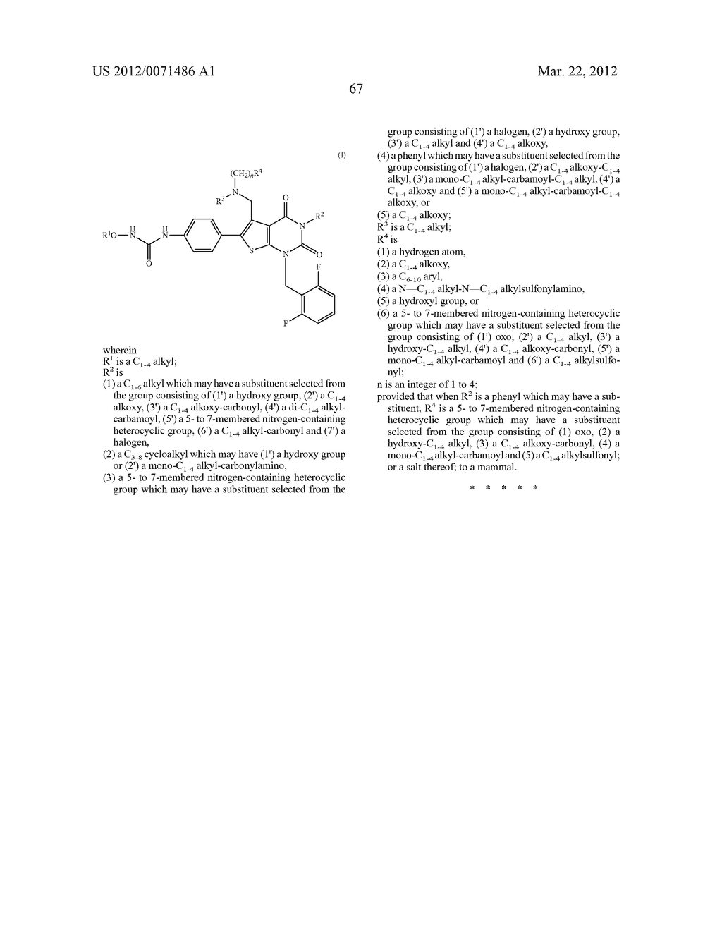 THIENOPYRIMIDINE COMPOUNDS AND USE THEREOF - diagram, schematic, and image 68