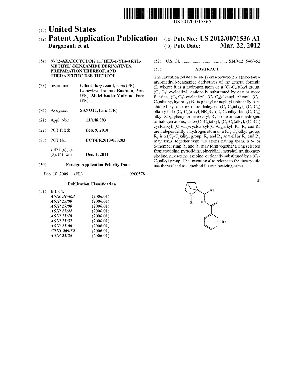 N-[(2-AZABICYCLO[2.1.1]HEX-1-YL)-ARYL-METHYL]-BENZAMIDE DERIVATIVES,     PREPARATION THEREOF, AND THERAPEUTIC USE THEREOF - diagram, schematic, and image 01