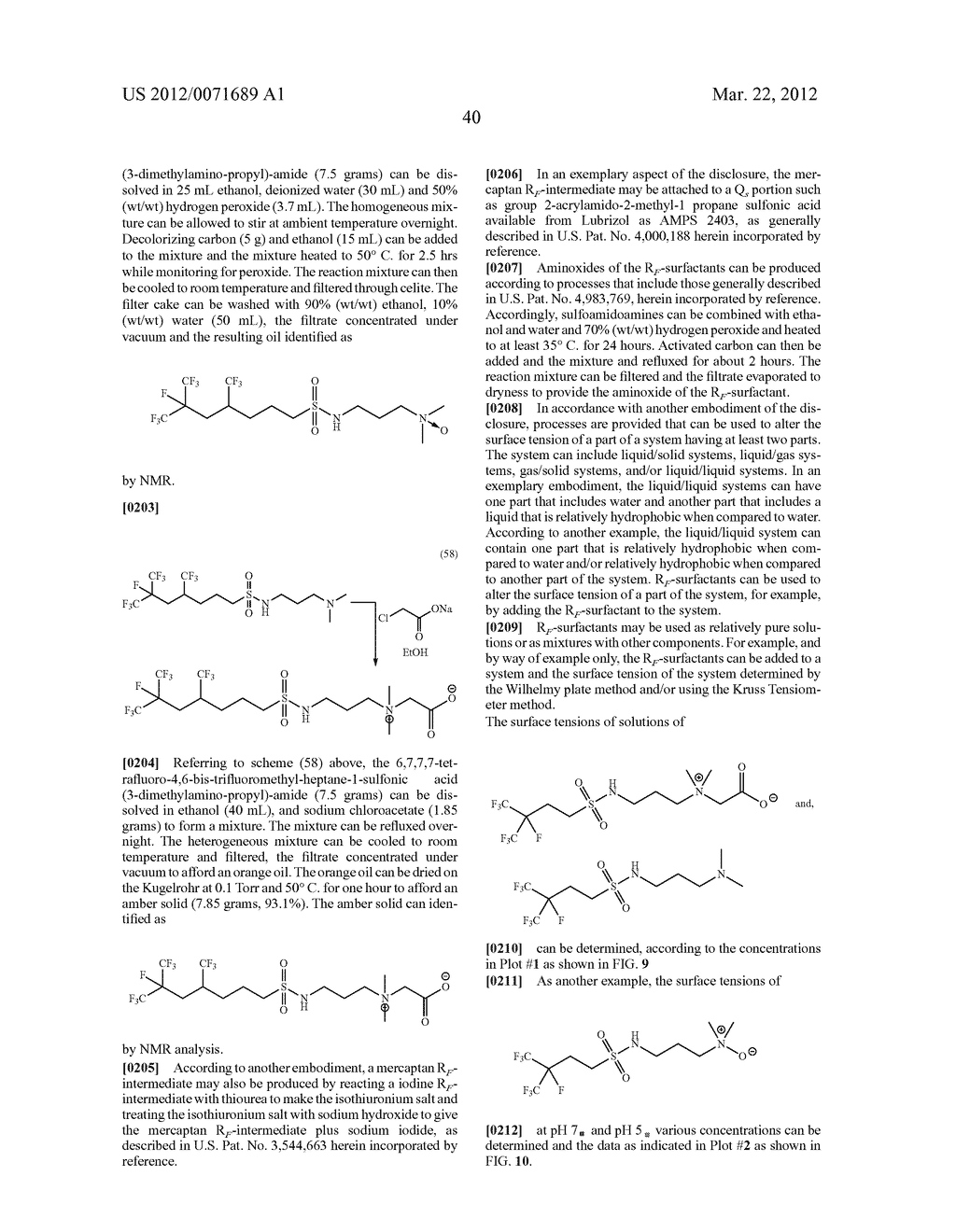 PRODUCTION PROCESSES AND SYSTEMS, COMPOSITIONS, SURFACTANTS, MONOMER     UNITS, METAL COMPLEXES, PHOSPHATE ESTERS, GLYCOLS, AQUEOUS FILM FORMING     FOAMS, AND FOAM STABILIZERS - diagram, schematic, and image 50