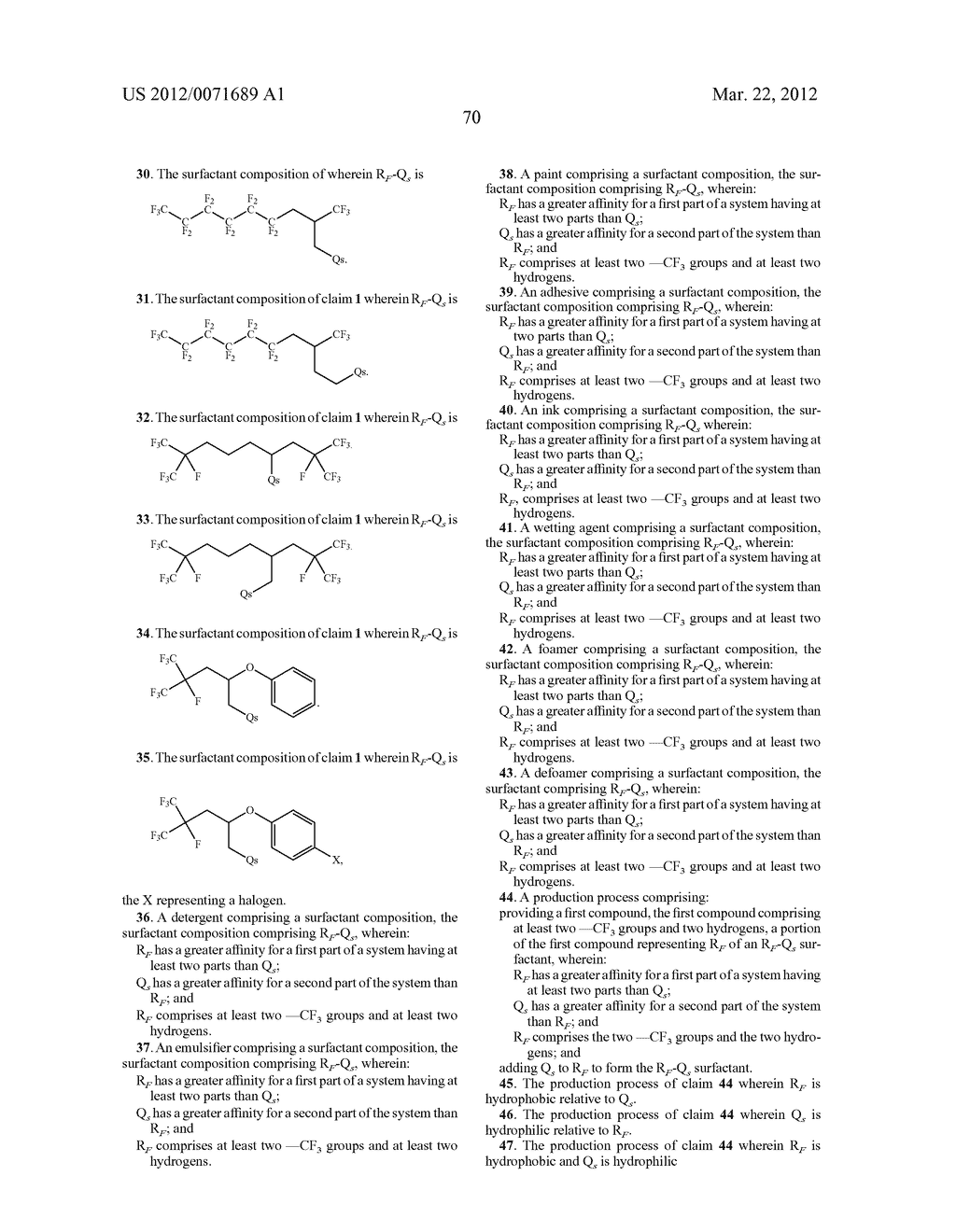 PRODUCTION PROCESSES AND SYSTEMS, COMPOSITIONS, SURFACTANTS, MONOMER     UNITS, METAL COMPLEXES, PHOSPHATE ESTERS, GLYCOLS, AQUEOUS FILM FORMING     FOAMS, AND FOAM STABILIZERS - diagram, schematic, and image 80