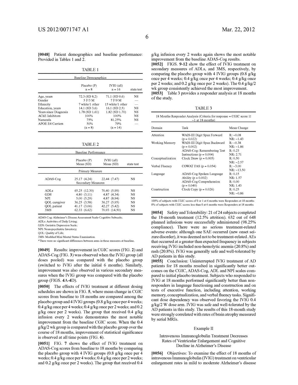 USE OF VENTRICULAR ENLARGEMENT RATE IN INTRAVENOUS IMMUNOGLOBULIN     TREATMENT OF ALZHEIMERS DISEASE - diagram, schematic, and image 28