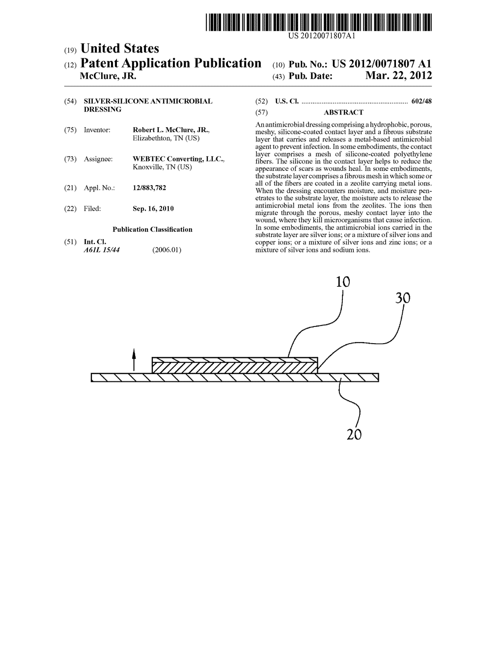 Silver-Silicone Antimicrobial Dressing - diagram, schematic, and image 01