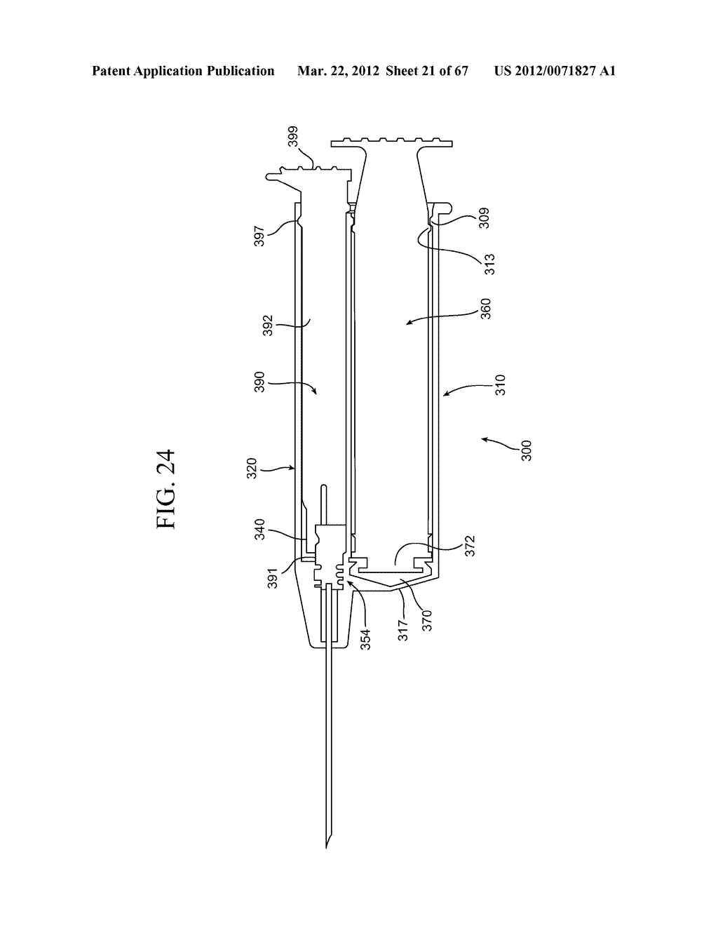 Dual Chamber Syringe With Retractable Needle - diagram, schematic, and image 22