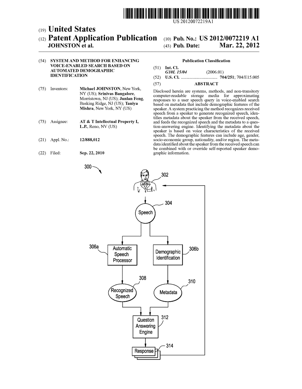 SYSTEM AND METHOD FOR ENHANCING VOICE-ENABLED SEARCH BASED ON AUTOMATED     DEMOGRAPHIC IDENTIFICATION - diagram, schematic, and image 01