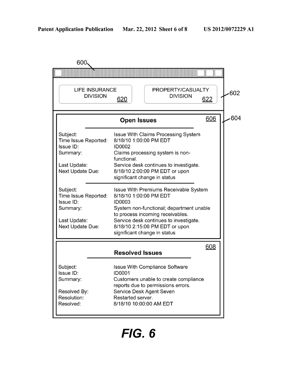 COMMUNICATION, PROCESSING, AND DISPLAY OF SERVICE DESK CRITICAL ISSUE DATA - diagram, schematic, and image 07