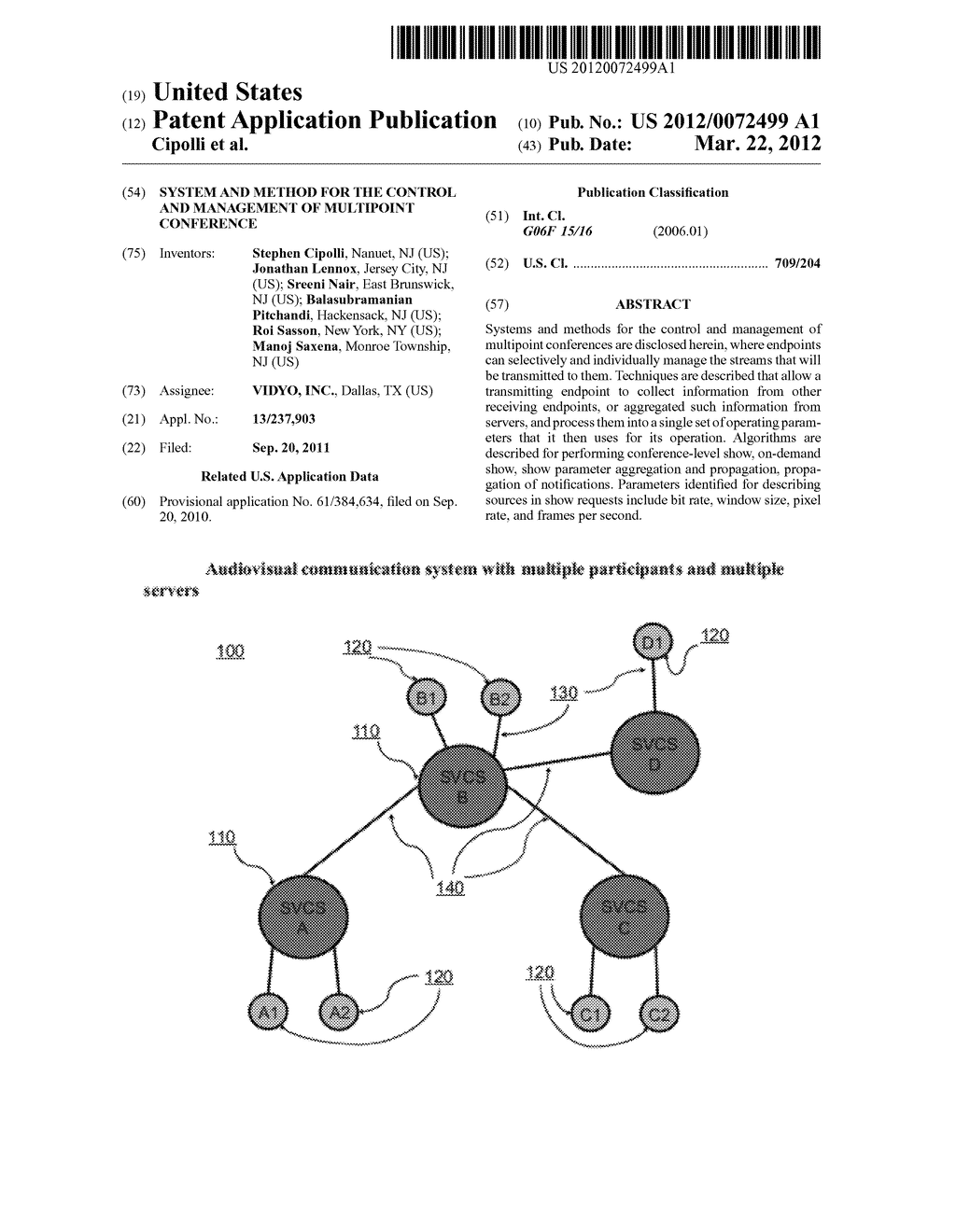 SYSTEM AND METHOD FOR THE CONTROL AND MANAGEMENT OF MULTIPOINT CONFERENCE - diagram, schematic, and image 01