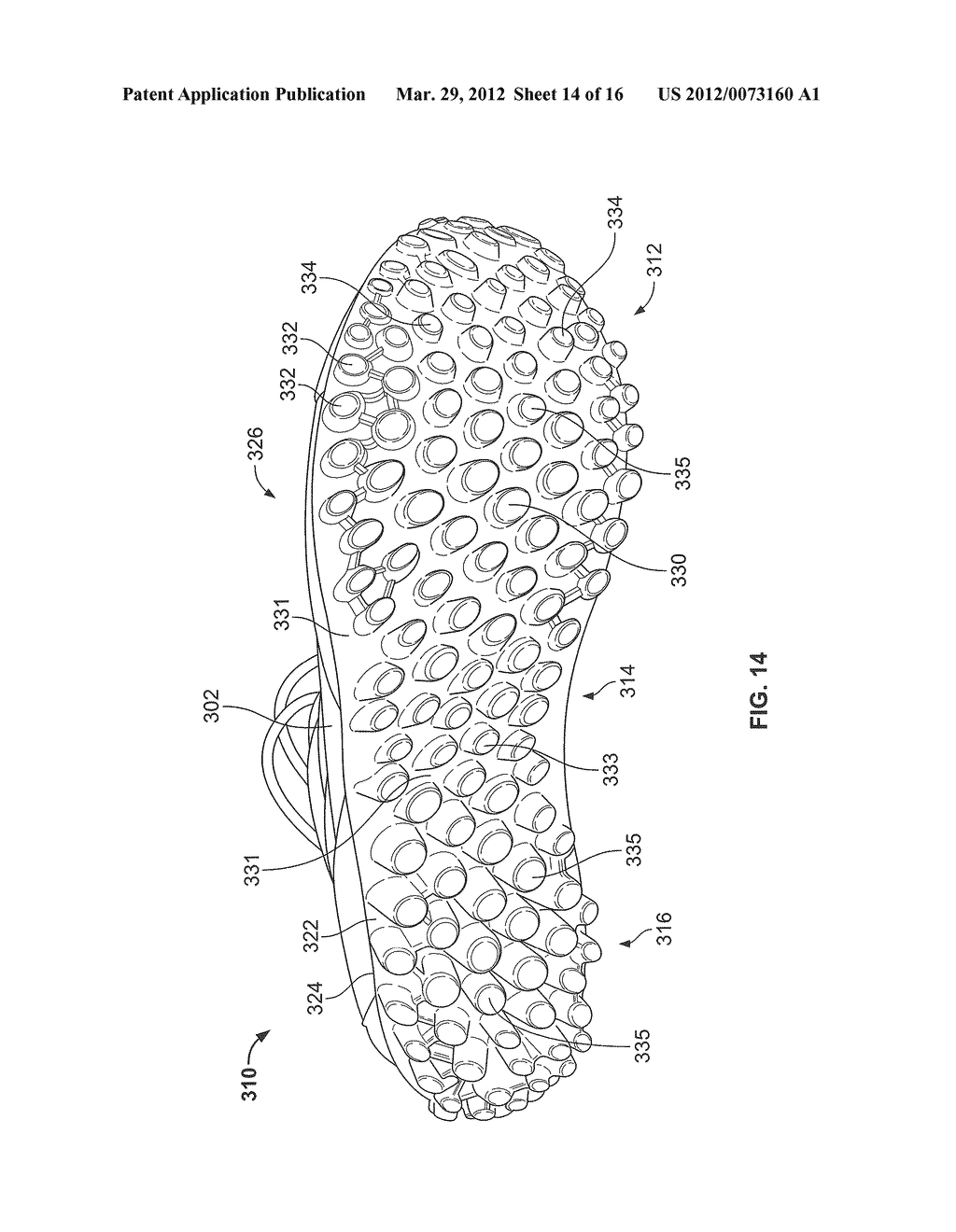 Sole With Projections and Article of Footwear - diagram, schematic, and image 15