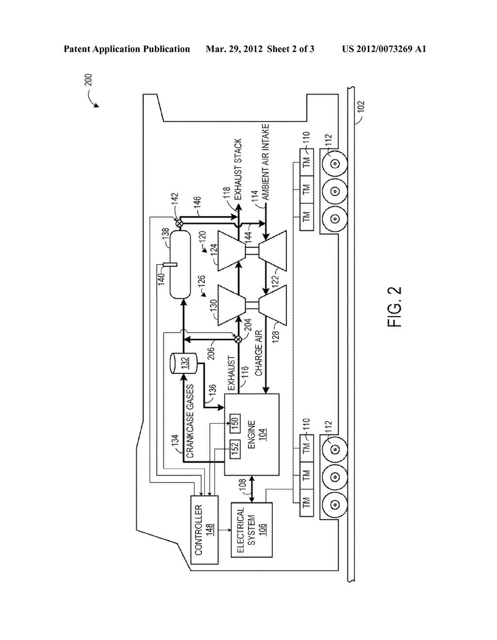 SYSTEM AND METHOD FOR TREATING PARTICULATE MATTER VENTED FROM AN ENGINE     CRANKCASE - diagram, schematic, and image 03