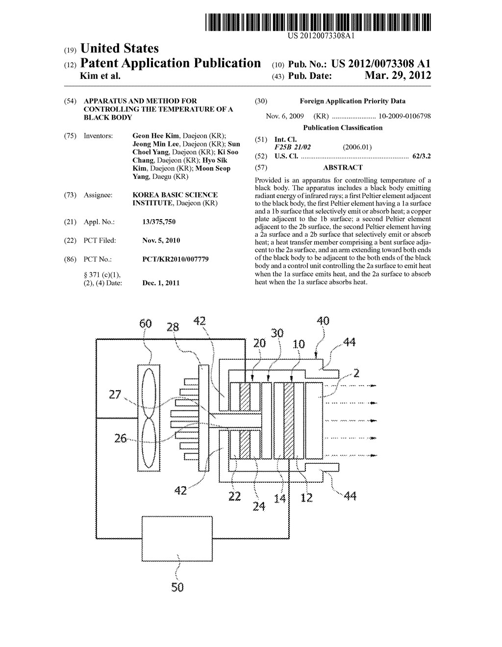 APPARATUS AND METHOD FOR CONTROLLING THE TEMPERATURE OF A BLACK BODY - diagram, schematic, and image 01