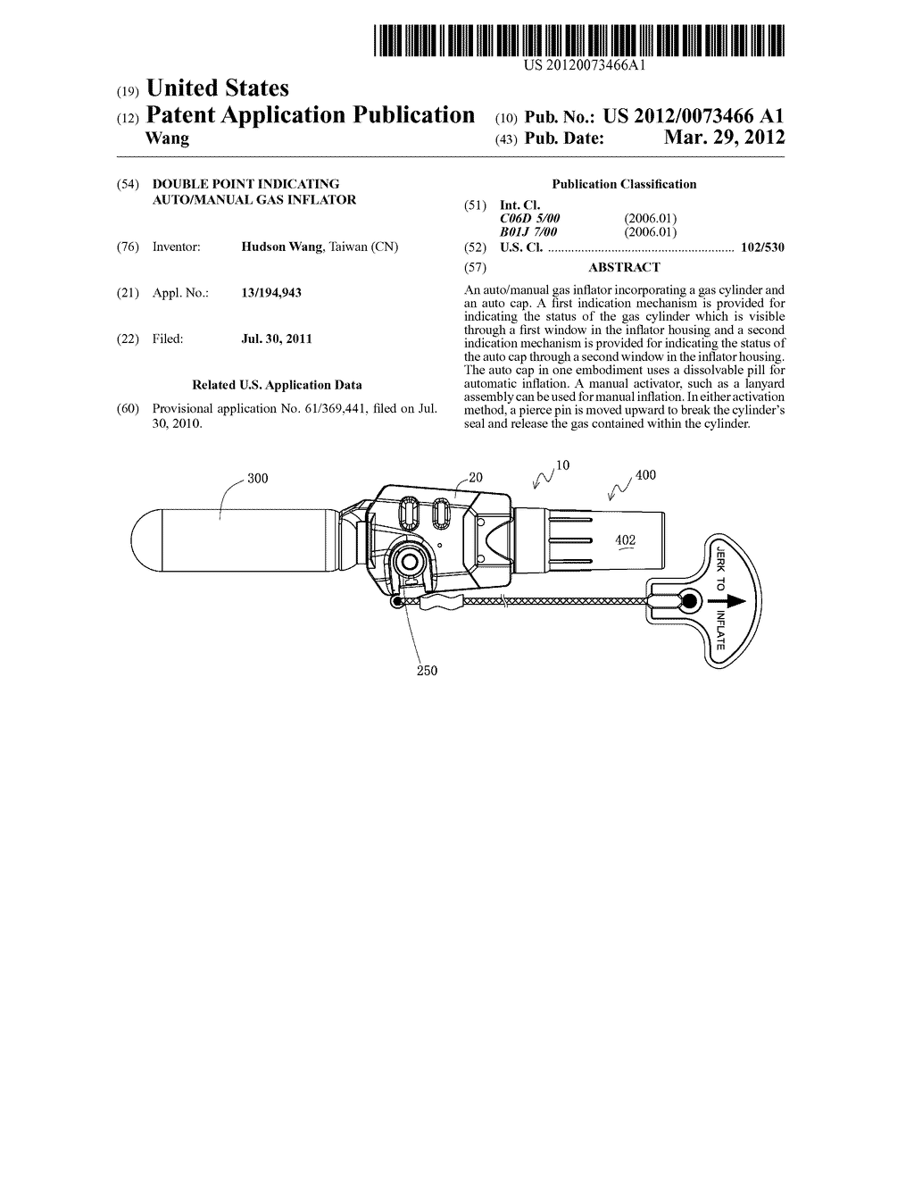 DOUBLE POINT INDICATING AUTO/MANUAL GAS INFLATOR - diagram, schematic, and image 01