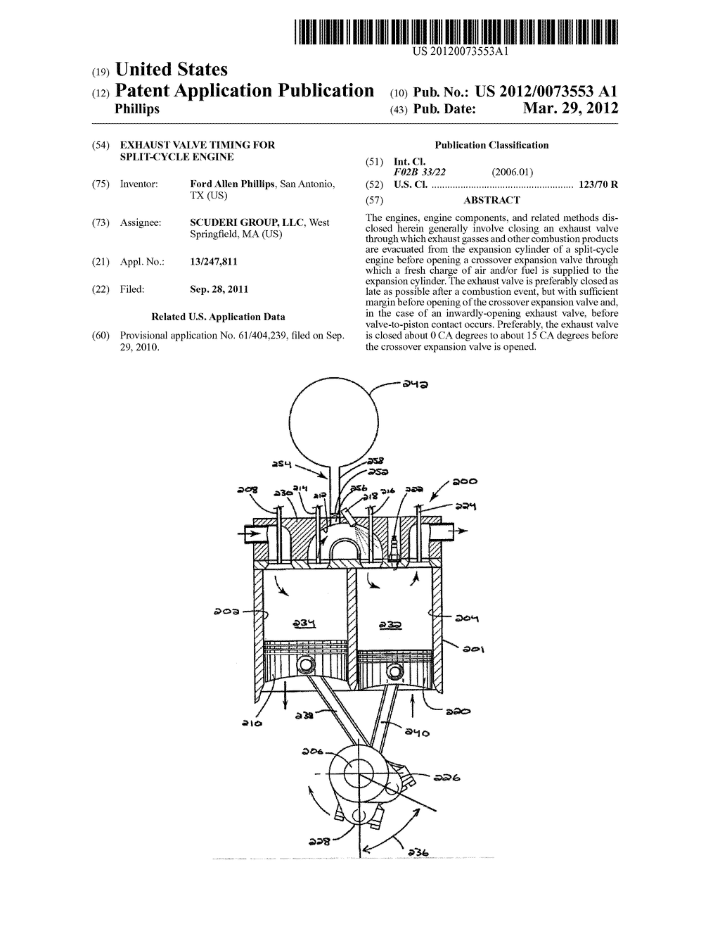 EXHAUST VALVE TIMING FOR SPLIT-CYCLE ENGINE - diagram, schematic, and image 01