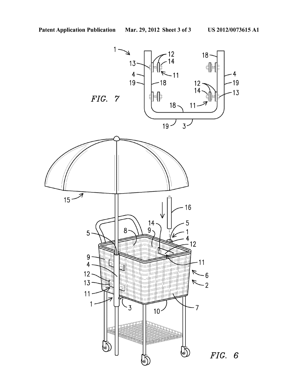 SUN SHADE UMBRELLA STAND FOR TENNIS BALL CARTS - diagram, schematic, and image 04