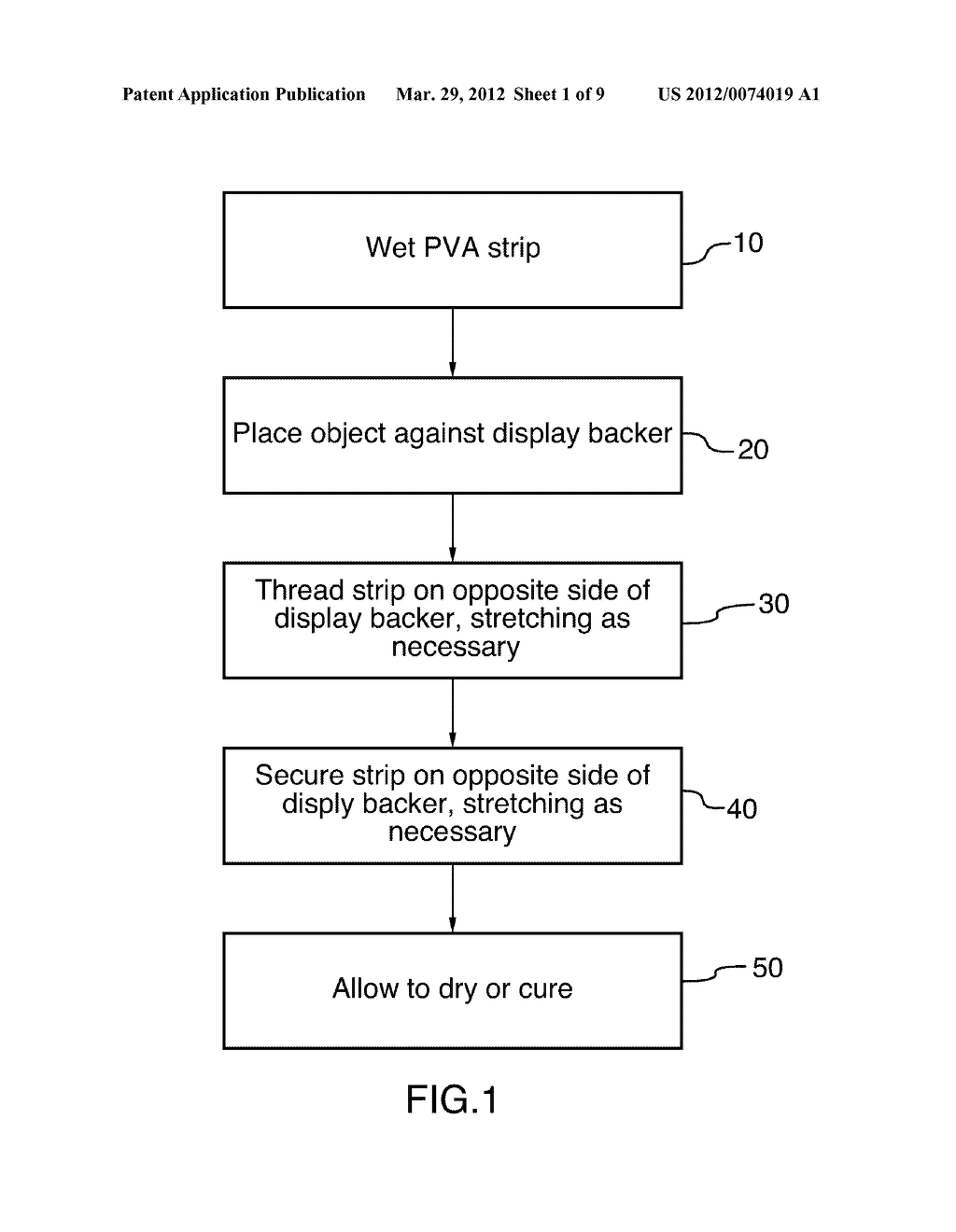 USE OF PVA STRIPS FOR ATTACHING AN OBJECT TO A DISPLAY BACKER - diagram, schematic, and image 02