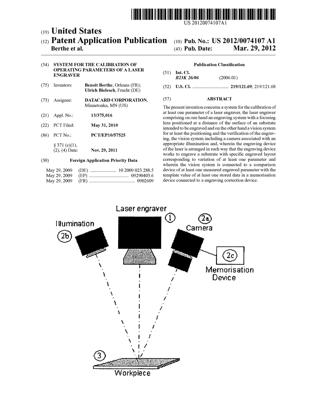 SYSTEM FOR THE CALIBRATION OF OPERATING PARAMETERS OF A LASER ENGRAVER - diagram, schematic, and image 01