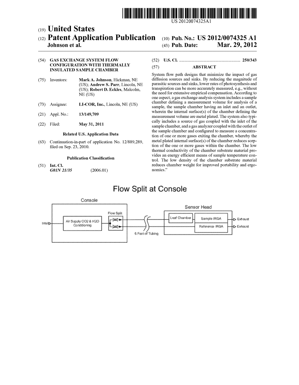 GAS EXCHANGE SYSTEM FLOW CONFIGURATION WITH THERMALLY INSULATED SAMPLE     CHAMBER - diagram, schematic, and image 01