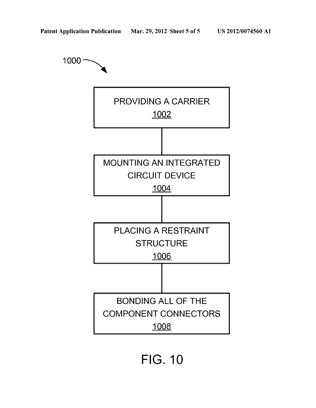 INTEGRATED CIRCUIT PACKAGING SYSTEM WITH WARPAGE CONTROL AND METHOD OF     MANUFACTURE THEREOF - diagram, schematic, and image 06