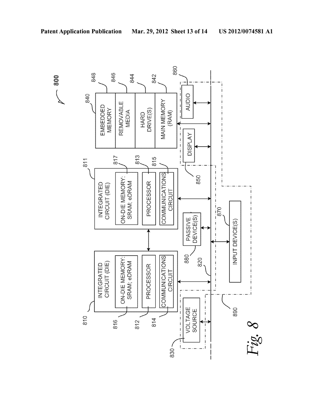 DIE-STACKING USING THROUGH-SILICON VIAS ON BUMPLESS BUILD-UP LAYER     SUBSTRATES INCLUDING EMBEDDED-DICE, AND PROCESSES OF FORMING SAME - diagram, schematic, and image 14