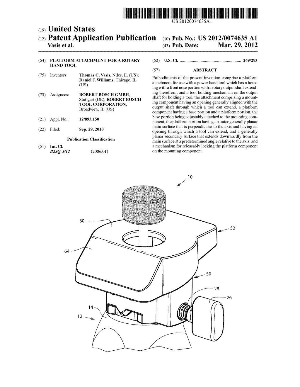 PLATFORM ATTACHMENT FOR A ROTARY HAND TOOL - diagram, schematic, and image 01