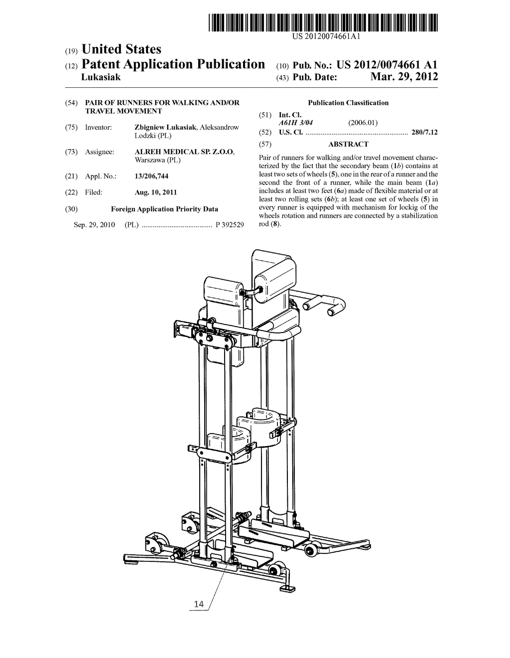 Pair of Runners for Walking and/or Travel Movement - diagram, schematic, and image 01