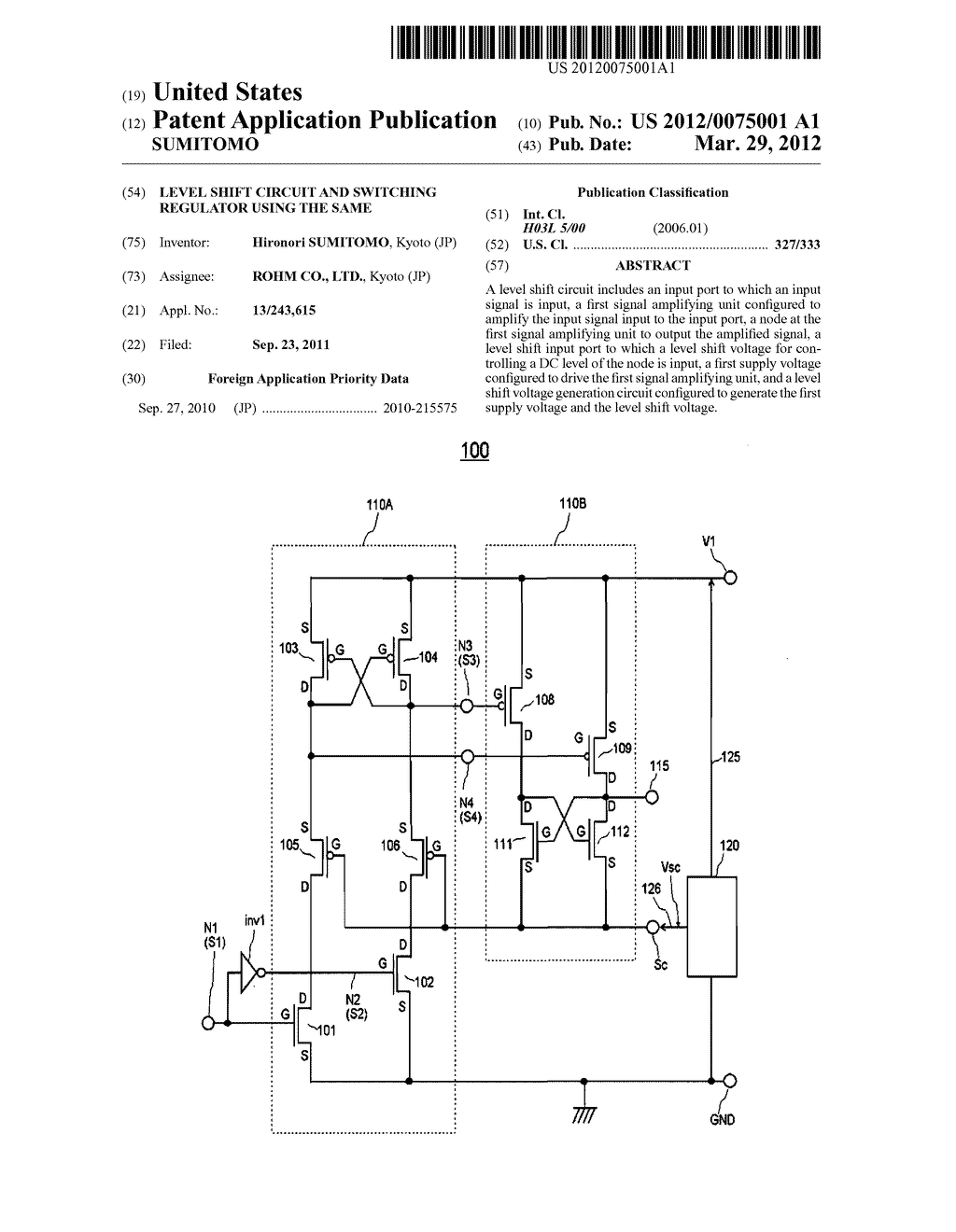 LEVEL SHIFT CIRCUIT AND SWITCHING REGULATOR USING THE SAME - diagram, schematic, and image 01