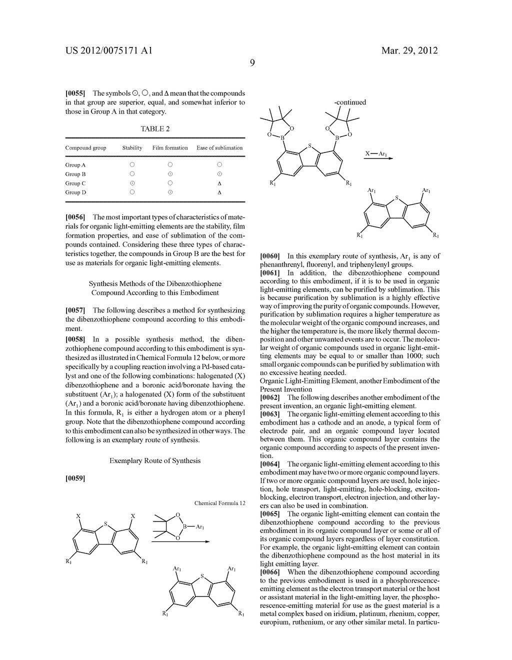 DIBENZOTHIOPHENE COMPOUND AND ORGANIC LIGHT-EMITTING ELEMENT BASED ON THE     SAME - diagram, schematic, and image 11