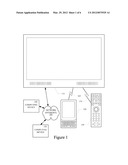 TECHNIQUES FOR DISPLAYING DATA ON A SECONDARY DEVICE WHILE DISPLAYING     CONTENT ON A TELEVISION diagram and image