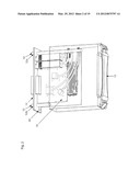 CASE AND RACK SYSTEM FOR LIQUID SUBMERSION COOLING OF ELECTRONIC DEVICES     CONNECTED IN AN ARRAY diagram and image