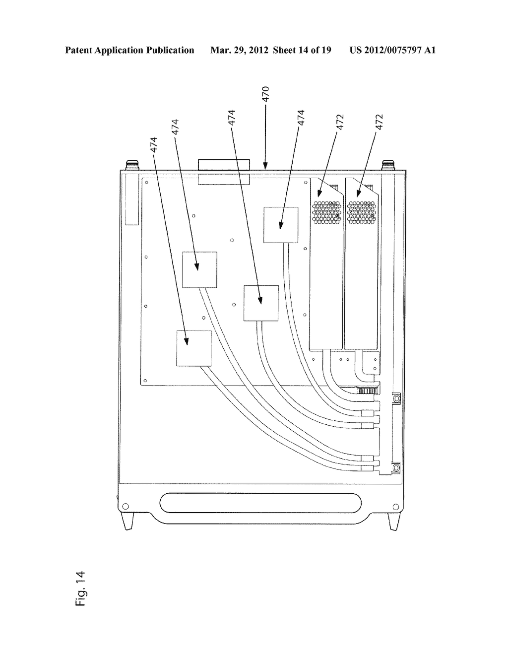 CASE AND RACK SYSTEM FOR LIQUID SUBMERSION COOLING OF ELECTRONIC DEVICES     CONNECTED IN AN ARRAY - diagram, schematic, and image 15