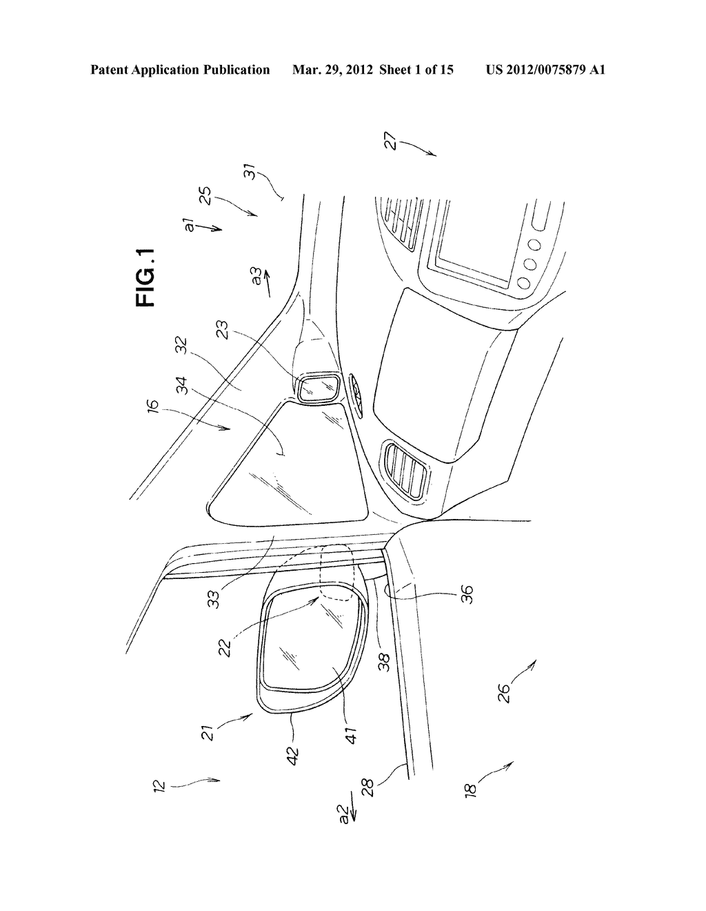 DEVICE FOR VIEWING FRONT-LATERAL AREA OF VEHICLE - diagram, schematic, and image 02