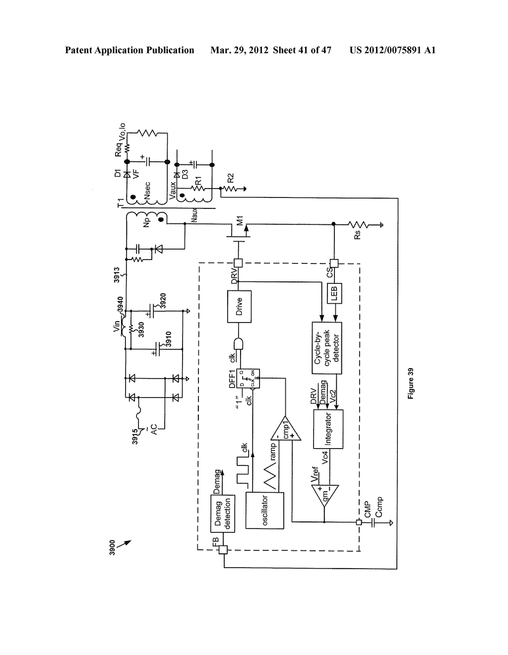 SYSTEMS AND METHODS FOR CONSTANT VOLTAGE MODE AND CONSTANT CURRENT MODE IN     FLYBACK POWER CONVERTERS WITH PRIMARY-SIDE SENSING AND REGULATION - diagram, schematic, and image 42