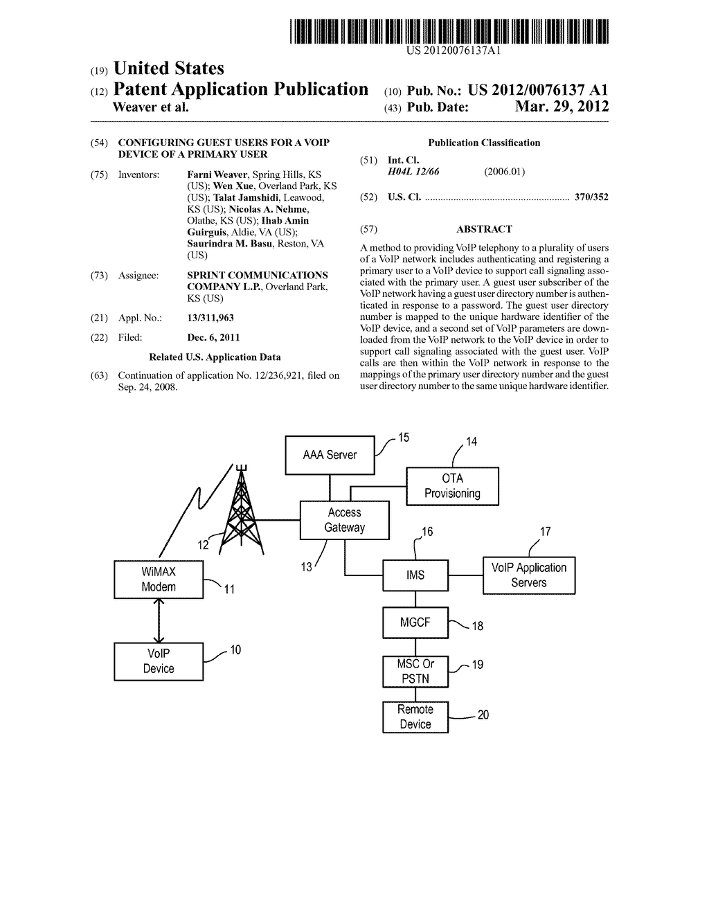 Configuring Guest Users for a VoIP Device of a Primary User - diagram, schematic, and image 01