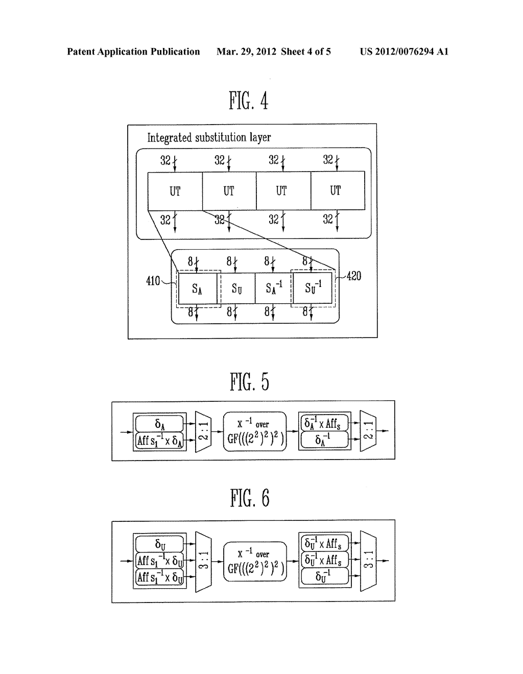 ARITHMETIC METHOD AND APPARATUS FOR SUPPORTING AES AND ARIA     ENCRYPTION/DECRYPTION FUNCTIONS - diagram, schematic, and image 05