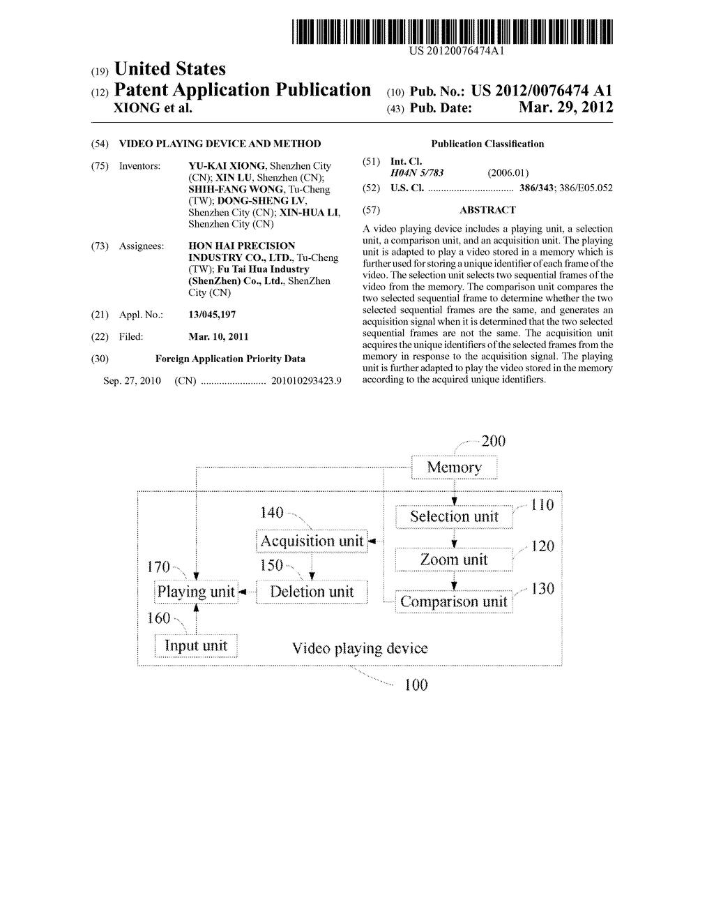 VIDEO PLAYING DEVICE AND METHOD - diagram, schematic, and image 01