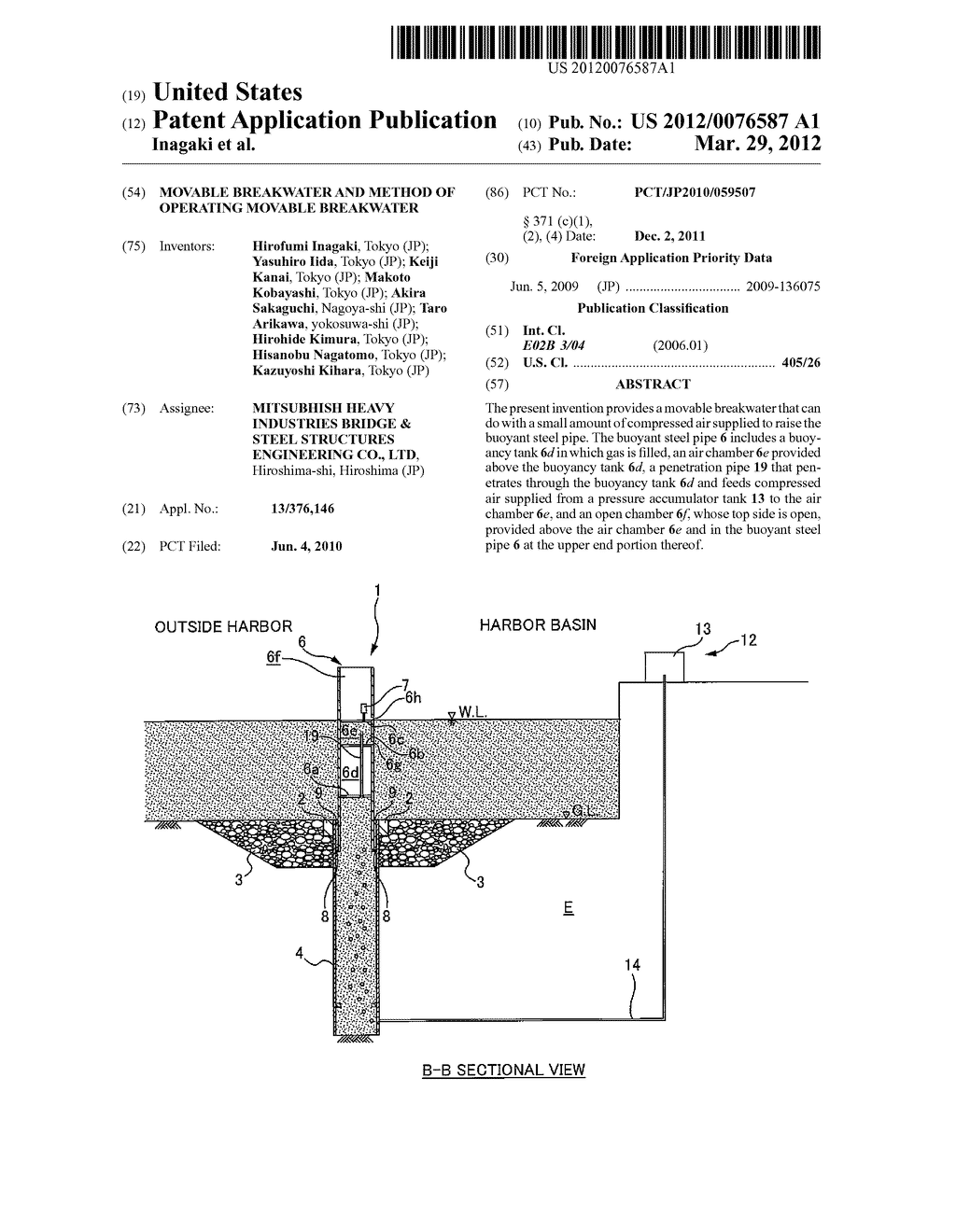 MOVABLE BREAKWATER AND METHOD OF OPERATING MOVABLE BREAKWATER - diagram, schematic, and image 01