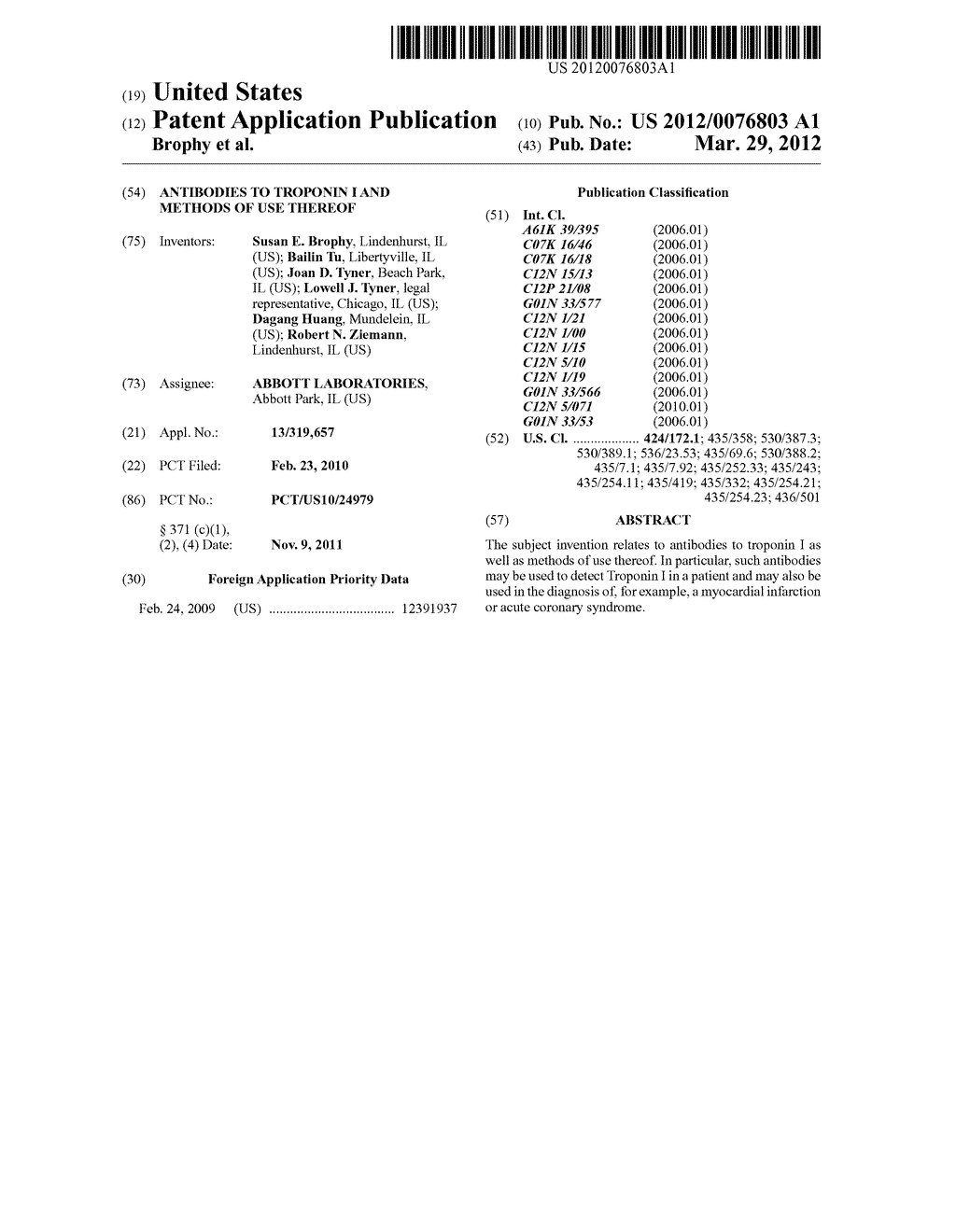 ANTIBODIES TO TROPONIN I AND METHODS OF USE THEREOF - diagram, schematic, and image 01