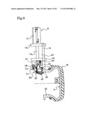 METHOD AND DEVICE FOR SEPARATING AND REMOVING RIGID CORE FOR BUILDING TIRE diagram and image