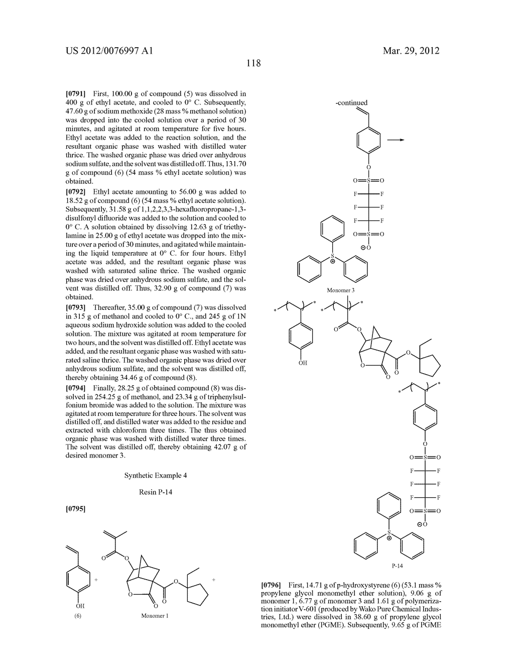 ACTINIC-RAY- OR RADIATION-SENSITIVE RESIN COMPOSITION, ACTINIC-RAY- OR     RADIATION-SENSITIVE FILM THEREFROM AND METHOD OF FORMING PATTERN - diagram, schematic, and image 119