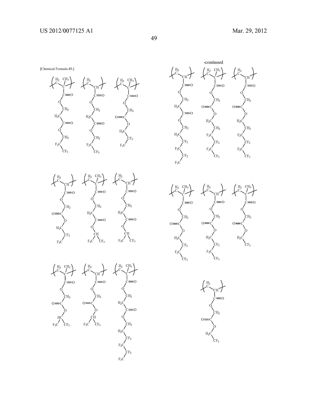 RESIST COMPOSITION FOR IMMERSION EXPOSURE, METHOD OF FORMING RESIST     PATTERN USING THE SAME, AND FLUORINE-CONTAINING COMPOUND - diagram, schematic, and image 51