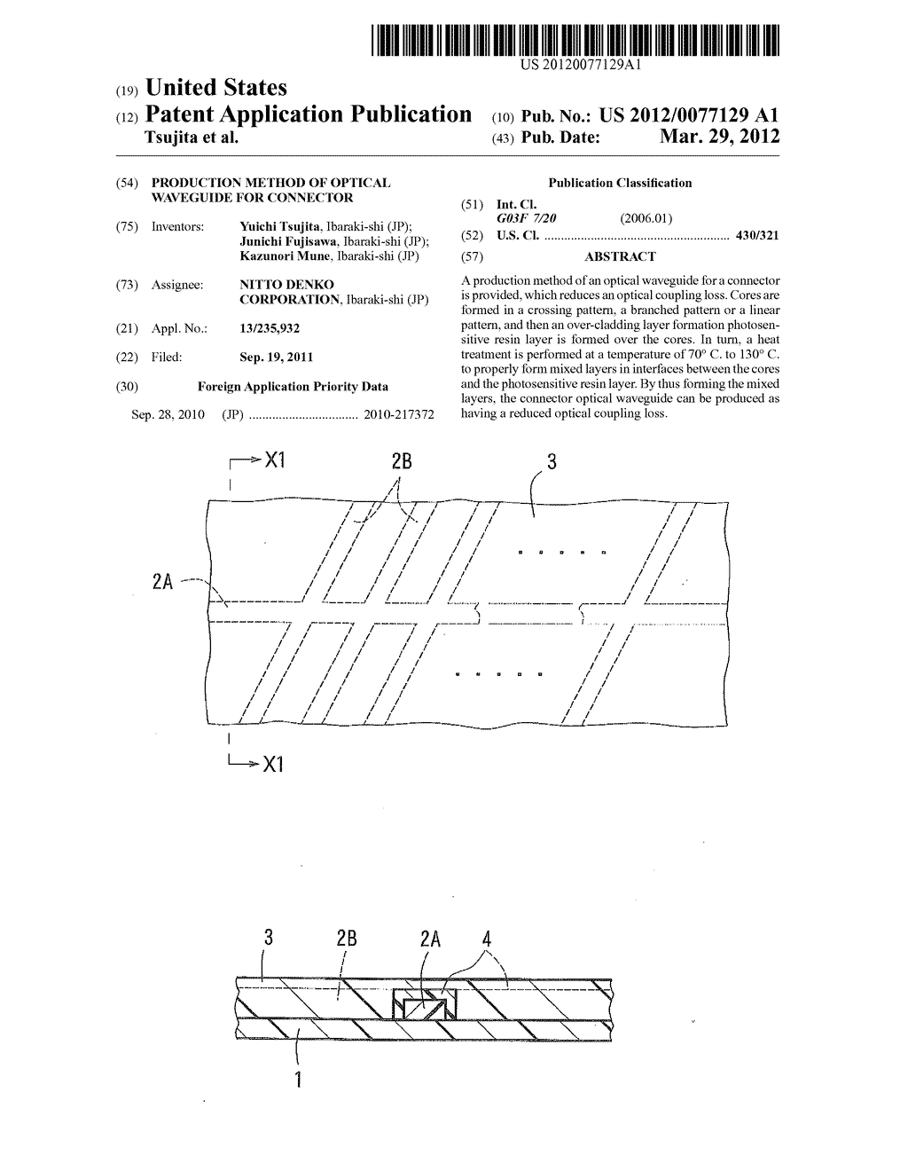 PRODUCTION METHOD OF OPTICAL WAVEGUIDE FOR CONNECTOR - diagram, schematic, and image 01