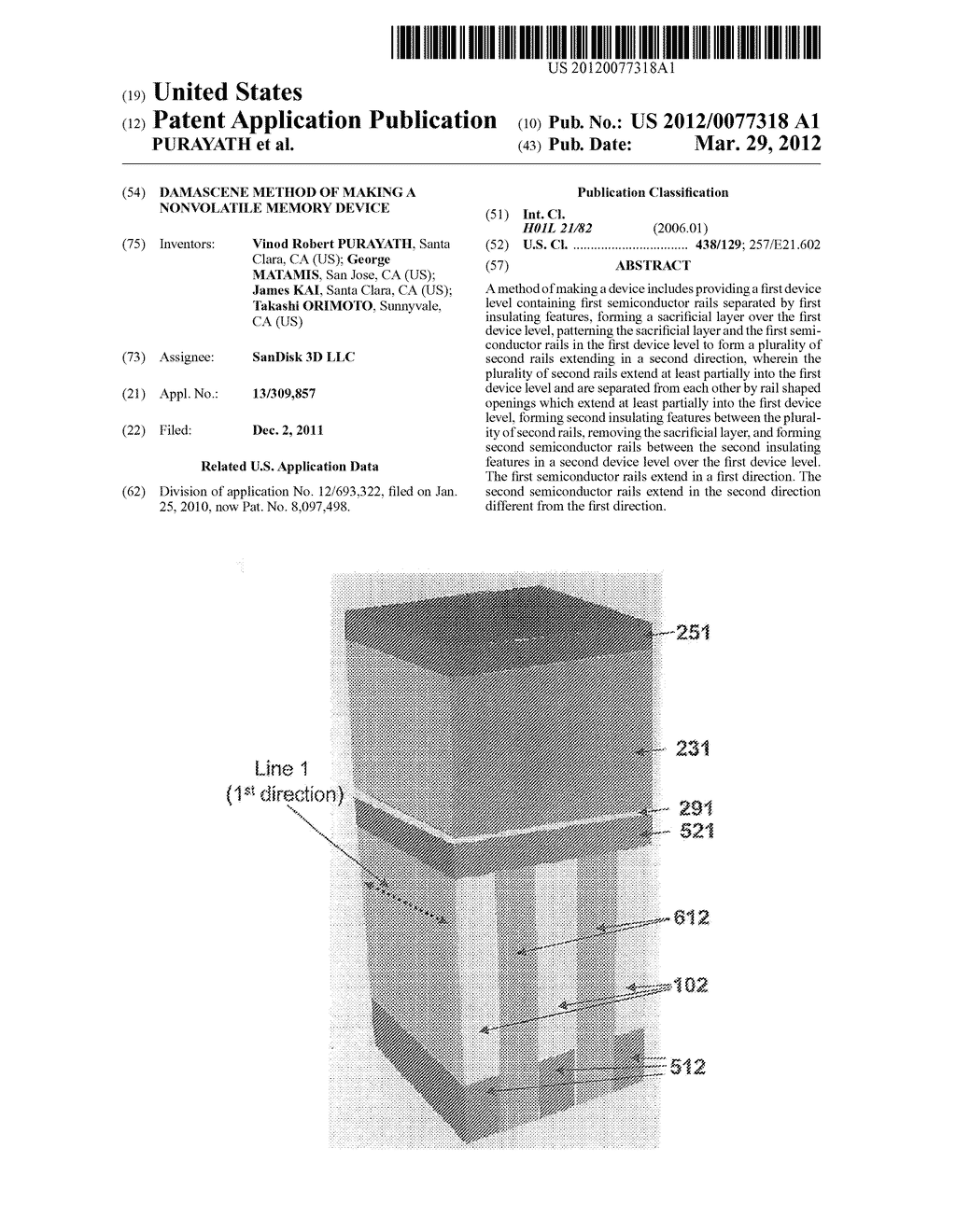 DAMASCENE METHOD OF MAKING A NONVOLATILE MEMORY DEVICE - diagram, schematic, and image 01