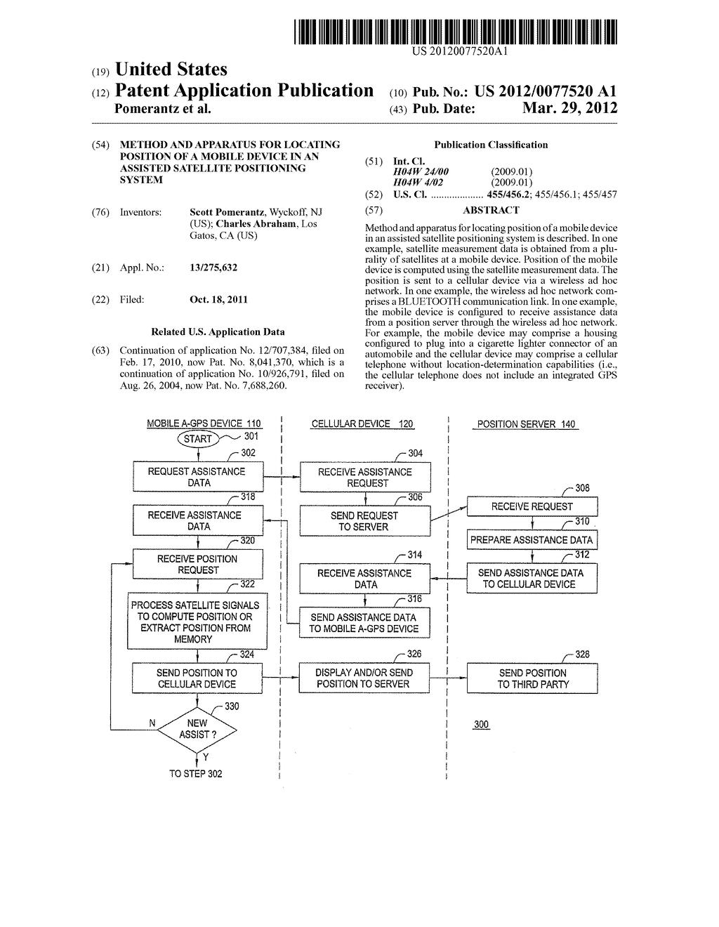 Method and Apparatus for Locating Position of a Mobile Device in an     Assisted Satellite Positioning System - diagram, schematic, and image 01